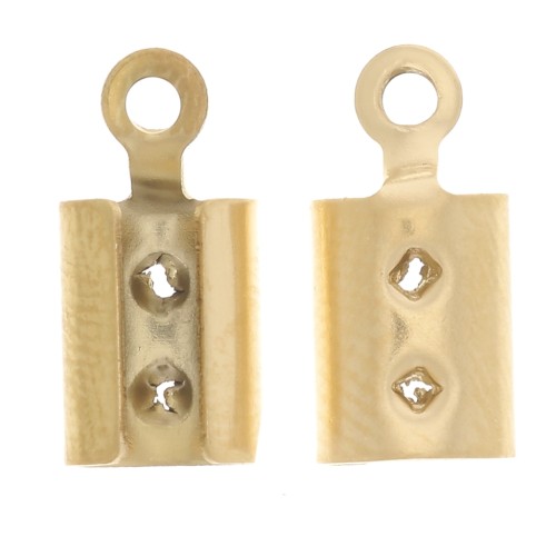 Alicates de encaje plano de 4 mm - acero inoxidable 304L chapado en oro x4