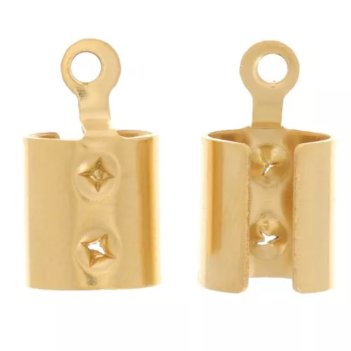 Alicates de encaje plano de 5 mm - acero inoxidable 304 chapado en oro x4