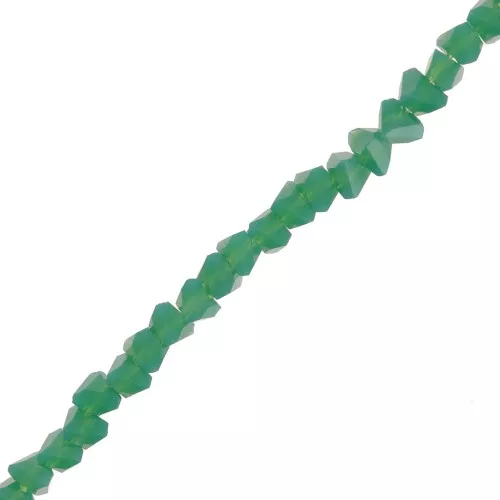 Cuentas de vidrio facetadas irregulares 3mm - Verde Oscuro x33cm