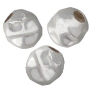 Cuentas redondas arrugadas de 5 mm - Plata 925 x5