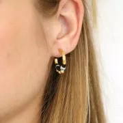 Pendientes de aro con 3 bolitas de 18 mm - Chapado en oro fino x2