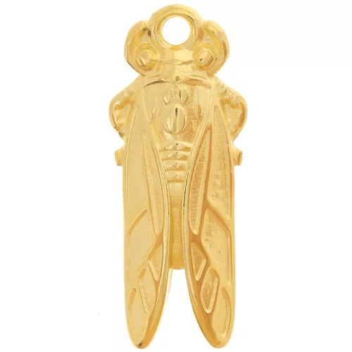 Colgante Cigarra 23x9 mm - Dorado oro fino x1