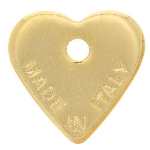 Charm de corazón 13 mm - Made in Italy - Chapado en oro x1