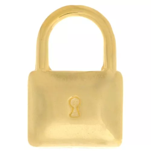 Colgante de candado 17x11,5 mm - Dorado con oro fino x1