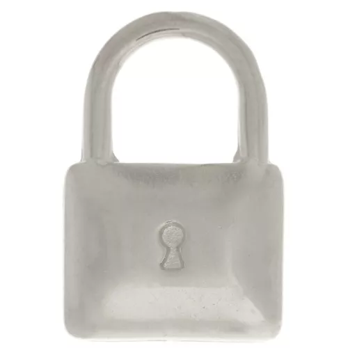 Colgante candado 17x11,5 mm - Rodio x1