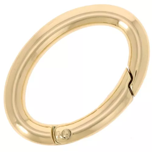 Cierre mosquetón ovalado 35 mm - Dorado con oro fino x1