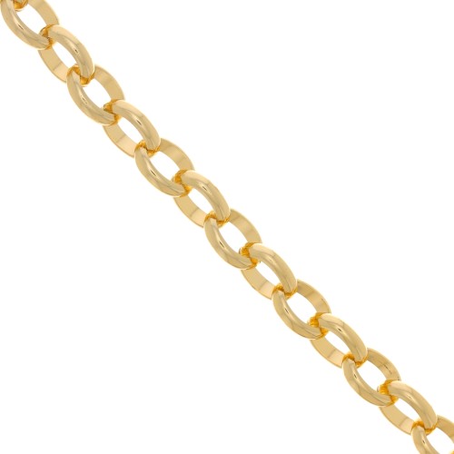 Cadena de aluminio Jaseron ovalado 11,5 mm - eslabones abiertos - Dorado x50cm
