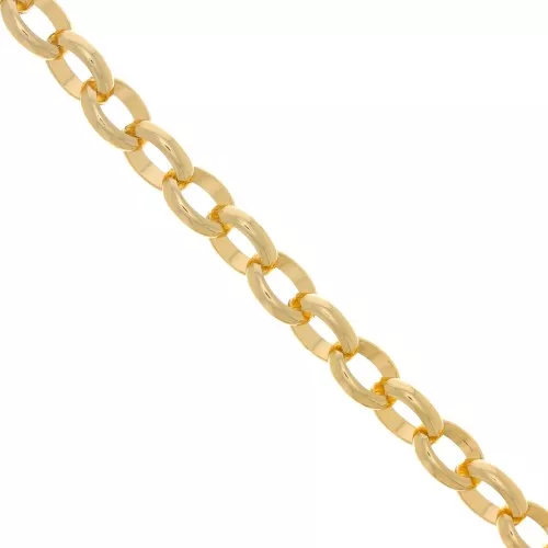 Cadena de aluminio Jaseron ovalado 11,5 mm - eslabones abiertos - Dorado x50cm