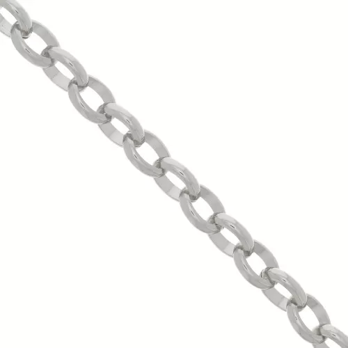 Cadena de aluminio Jaseron oval 11,5 mm - eslabones abiertos - Rodio x50cm