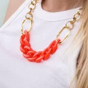 Cadena de aluminio Jaseron 13 mm - eslabones abiertos - Dorado x50cm