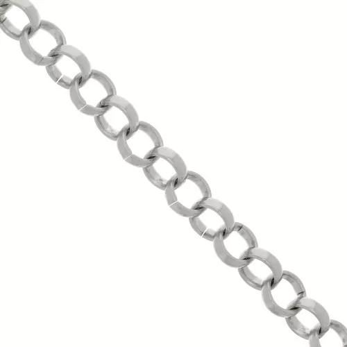 Cadena de aluminio Jaseron 13 mm - eslabones abiertos - Rodiado x50cm