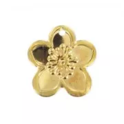 Dijes flores ligeras 16 mm dorado x10