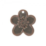 Dijes flores ligeras 16 mm cobre antiguo x10