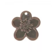 Dijes flores ligeras 16 mm cobre antiguo x10