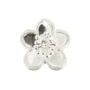 Dijes flores ligeras 16 mm plateado x10