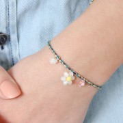 Perlas de semillas flor - margarita 7 mm - Blanco Nacarado x1