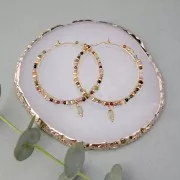 Aros decorativos 30x0,7 mm con 3 anillos - Acero inoxidable dorado 304 x2