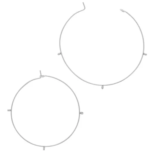 Creoles para decorar 40x0,7 mm con 3 anillos - Acero inoxidable 304 x2