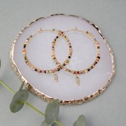 Creoles para decorar 40x0,7 mm con 3 anillos - Acero inoxidable 304 x2