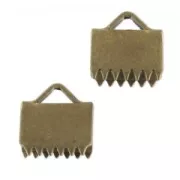 Terminales para apretar lisos 10 mm bronce x4