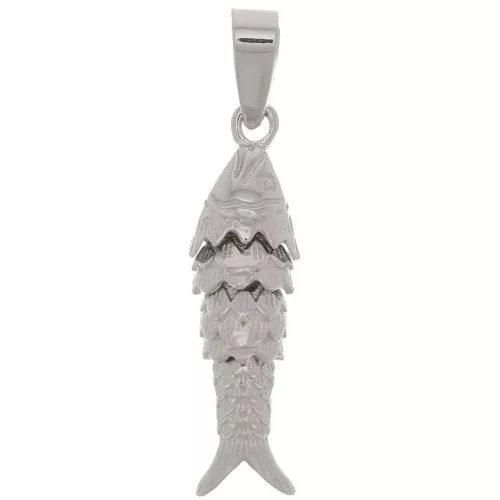 Colgante de pez con anillo cerrado 22x6 mm - Plata 925 x1