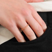 Anillo - Cadena fina Forçat - Talla 51 - 3 micras chapado en oro x1