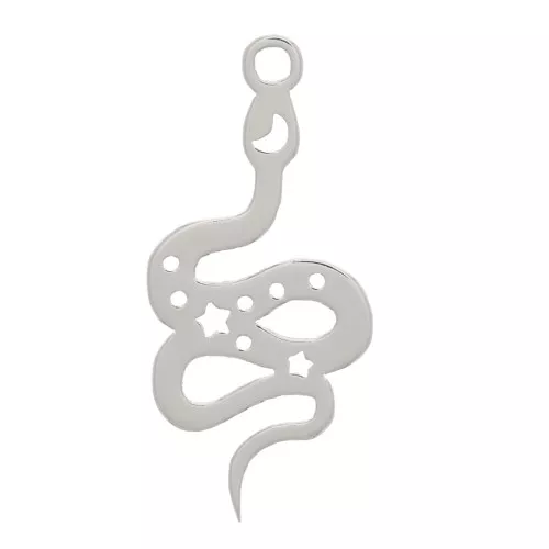 Colgante de serpiente 17x8 mm - estrellas y luna - Plata 925 x1