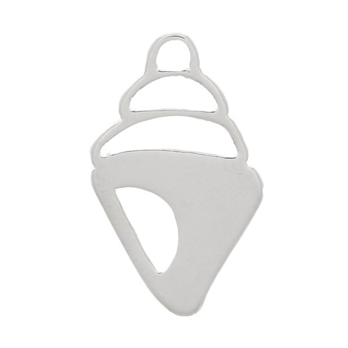 Mini Shell Charm 10x6 mm - Plata 925 x1