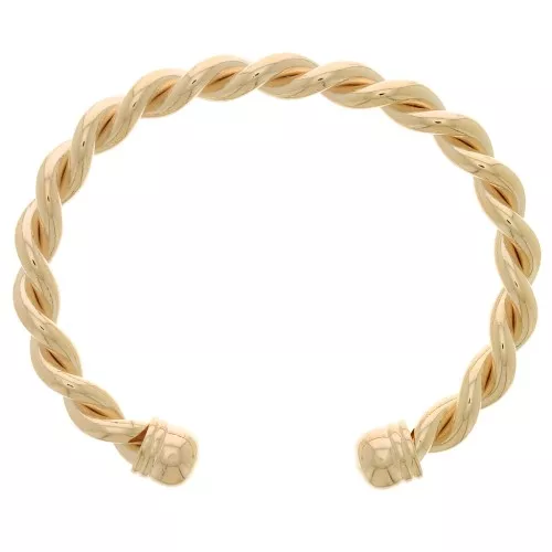Collar retorcido pulsera 6.8x195 mm - Chapado en oro 3 micras x1