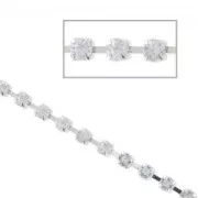 Cadena strass acrílico 3 mm Crystal rodiado  x1 m