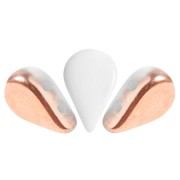 Cuentas de vidrio Amos® by Puca® 5x8 mm - Opaque White Capri Gold x10g