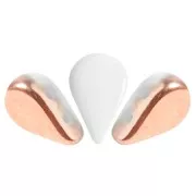 Cuentas de vidrio Amos® by Puca® 5x8 mm - Opaque White Capri Gold x10g