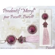 Cabuchón redondo de cristal by Puca® 18 mm Old Silver x1