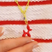 Amuleto de perro de globo 20x16 mm - resina epoxi - Negro x1