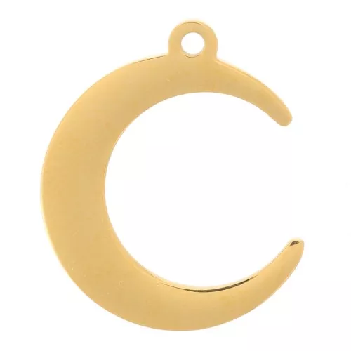 Charm de luna 16.5x13.5 mm - Acero inoxidable dorado 304 x1