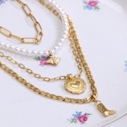 Charm corazón trabajado 16x14 mm - Acero Inoxidable 304 Dorado x1