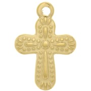 Charm de cruz texturizada 19x13 mm - Acero inoxidable 304 Oro x1|raw }}
