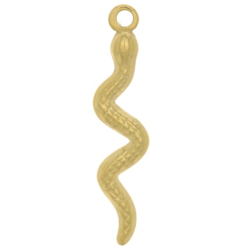 Colgante de serpiente 28x6 mm - Acero inoxidable 304 Oro x1