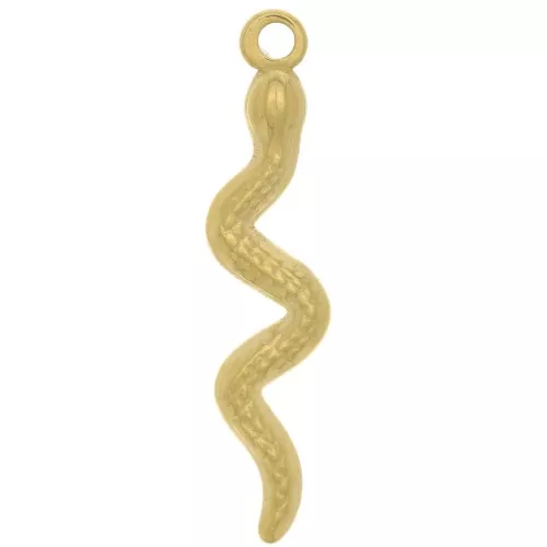 Colgante de serpiente 28x6 mm - Acero inoxidable 304 Oro x1