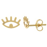 Pendientes de 6x10 mm - Plata de ley 925 ORO x2|raw }}