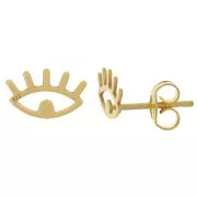 Pendientes de 6x10 mm - Plata de ley 925 ORO x2