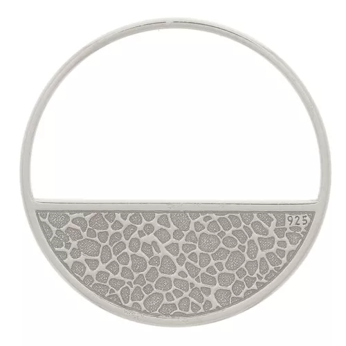 Colgante redondo ahuecado y martillado 18 mm - Plata 925 x1