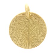 Charm de raya redonda 13 mm - Plata de ley 925 dorada x1