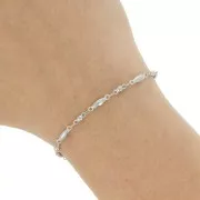 Cadena de bolas y aceitunas de fantasía 2,6 mm - Acero inoxidable x1m