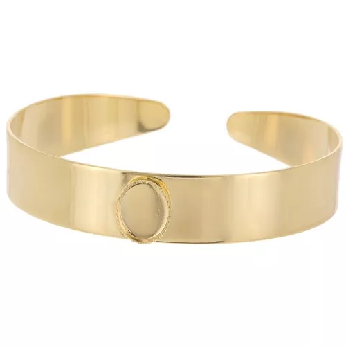 Juego de pulsera 12x170 mm para cabujón ovalado 10x8 mm - Chapado en oro x1