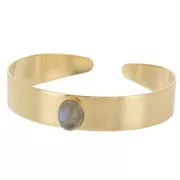 Juego de pulsera 12x170 mm para cabujón ovalado 10x8 mm - Chapado en oro x1
