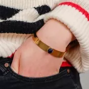 Juego de pulsera 12x170 mm para cabujón ovalado 10x8 mm - Chapado en oro x1