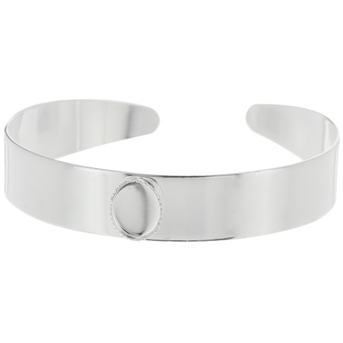 Juego de pulsera 12x170 mm para cabujón ovalado 10x8 mm - Plateado x1