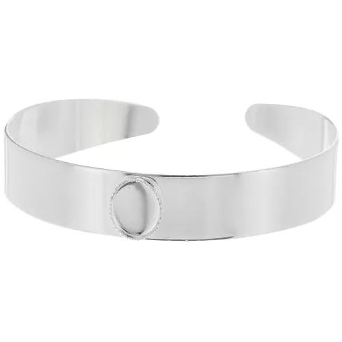 Juego de pulsera 12x170 mm para cabujón ovalado 10x8 mm - Plateado x1