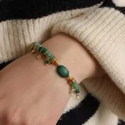 Cuentas arandalas Heishi 6x2 mm - Aventurina x20